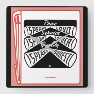 oude tapeboekcover - Price Speaks Luid Vierkante Klok