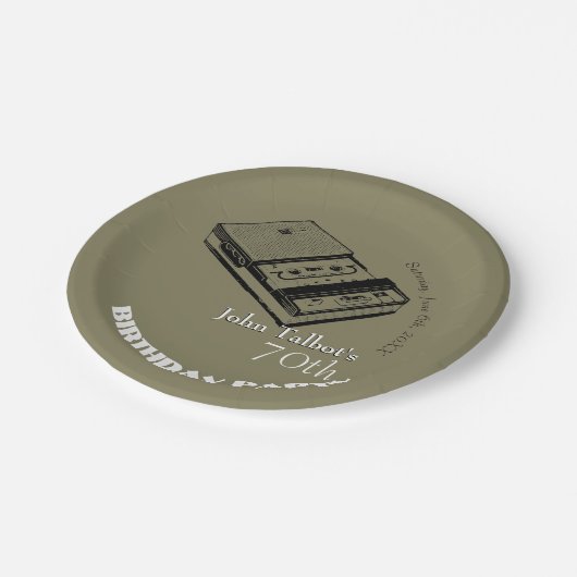 Oude taperecorder 70e verjaardag Bord papier (Gekanteld)
