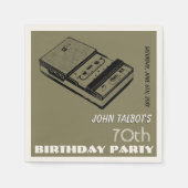 Oude taperecorder 70e verjaardagsfeestje Papier se Servet (Voorkant)