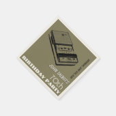 Oude taperecorder 70e verjaardagsfeestje Papier se Servet (Hoek)