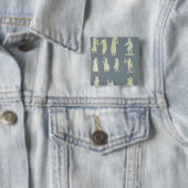 Oude tapes vierkante button 5,1 cm (In situ)