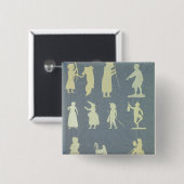 Oude tapes vierkante button 5,1 cm (Voorkant /achterkant)