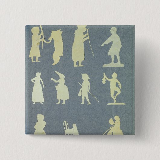 Oude tapes vierkante button 5,1 cm (Voorkant)