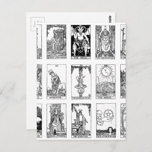 oude tarot briefkaart (Voorkant / Achterkant)