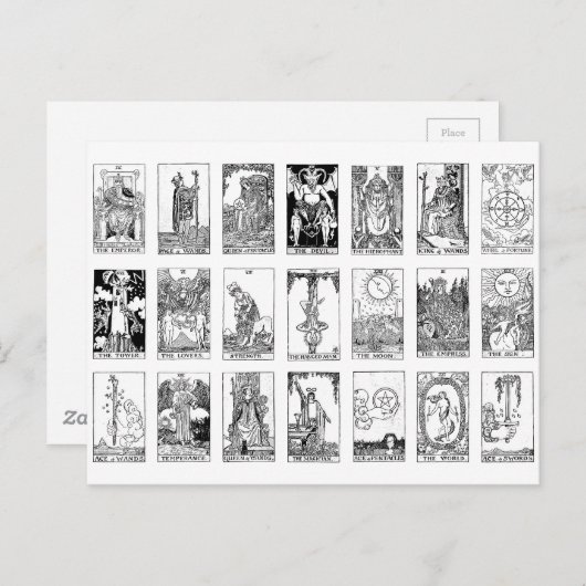oude tarot briefkaart (Voorkant / Achterkant)