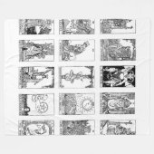 oude tarotdeken fleece deken (Voorkant (Horizontaal))