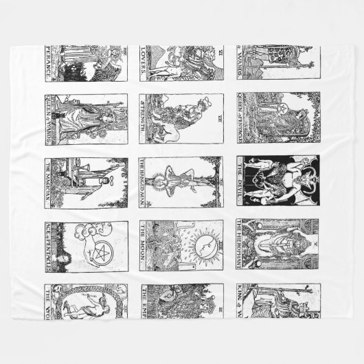 oude tarotdeken fleece deken (Voorkant (Horizontaal))