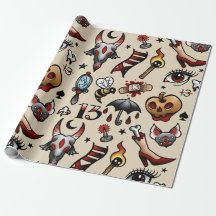 Oude Tattoo Flash Wrapping Paper