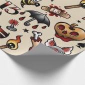 Oude Tattoo Flash Wrapping Paper Cadeaupapier (Hoek)