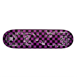 Oude Tattoo Schachbrett - Paars & Zwart Persoonlijk Skateboard