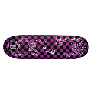 Oude Tattoo Schachbrett - Paars & Zwart Persoonlijk Skateboard