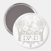 Oude tattoo stijl Papa ontwerp Magneet (Voorkant / Achterkant)