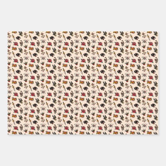 Oude Tattoos Inpakpapier Vel (Voorkant 3)