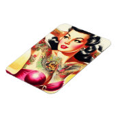 Oude Tatuage Pin-up Magneet (Linkerzijde)