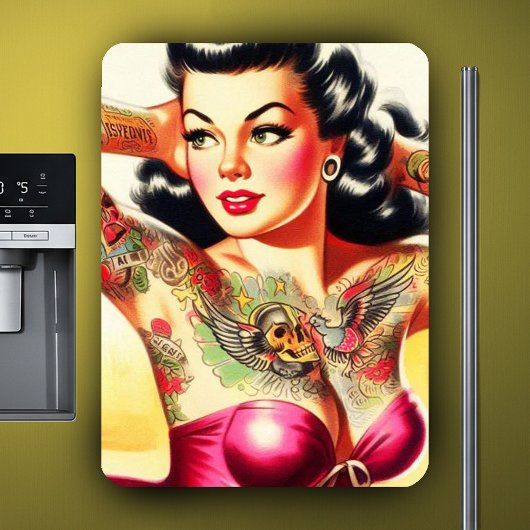 Oude Tatuage Pin-up Magneet