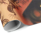 Oude Tatuajes Kerst Meisje Cadeaupapier (Rol Hoek)
