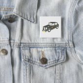 Oude Taxi Vierkante Button 5,1 Cm (In situ)