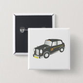 Oude Taxi Vierkante Button 5,1 Cm (Voorkant /achterkant)