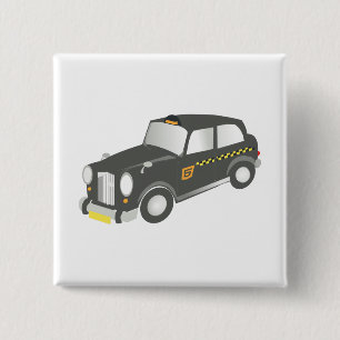 Oude Taxi Vierkante Button 5,1 Cm