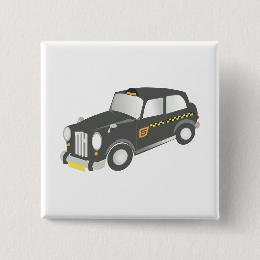 Oude Taxi Vierkante Button 5,1 Cm (Voorkant)