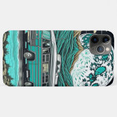 Oude Teal RV Camper in de Bergen Case-Mate iPhone Case (Achterkant (horizontaal))