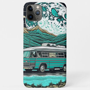 Oude Teal RV Camper in de Bergen Case-Mate iPhone Case