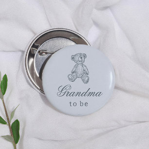 Oude Teddbeer Baby Shower Oma Wordt Ronde Button 5,7 Cm