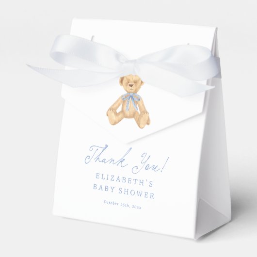 Oude Teddybeer Baby Shower Bedankt Bedankdoosjes (Voorkant Zijde)