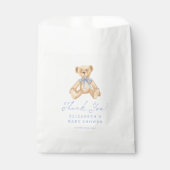 Oude teddybeer babyshower bedankt bedankzakje (Voorkant)
