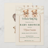 Oude teddybeer babyshower uitnodiging (Voorkant / Achterkant)