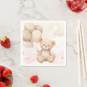Oude teddybeer babyshower uitnodiging servet (Insitu)