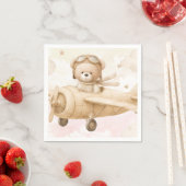 Oude teddybeer babyshower uitnodiging servet (Insitu)