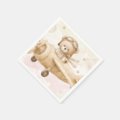 Oude teddybeer babyshower uitnodiging servet (Hoek)