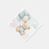 Oude teddybeer babyshower uitnodiging servet (Hoek)