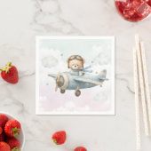 Oude teddybeer babyshower uitnodiging servet (Insitu)