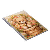Oude teddybeer bloemenmand notitieboek (Rechterzijde)
