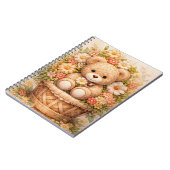 Oude teddybeer bloemenmand notitieboek (Linkerzijde)