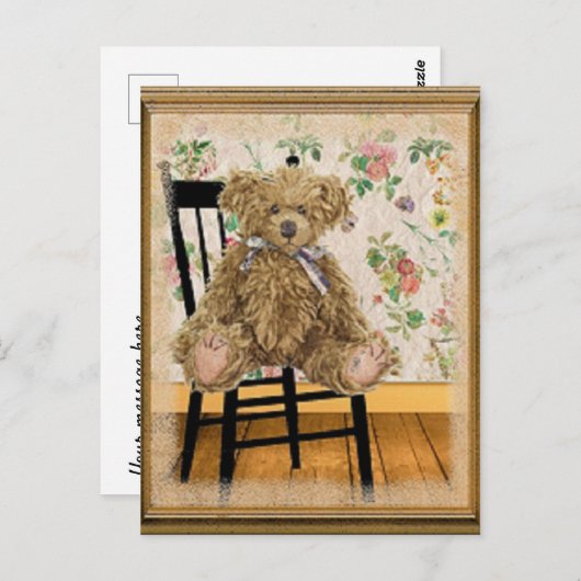 Oude teddybeer briefkaart (Voorkant / Achterkant)