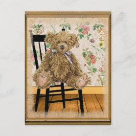 Oude teddybeer briefkaart