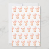 Oude teddybeer meisje babyshower uitnodiging  (Achterkant)