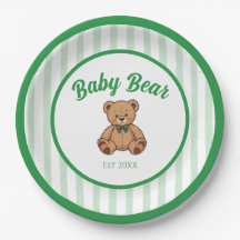 Oude Teddydbeer Groene Baby Shower Borden