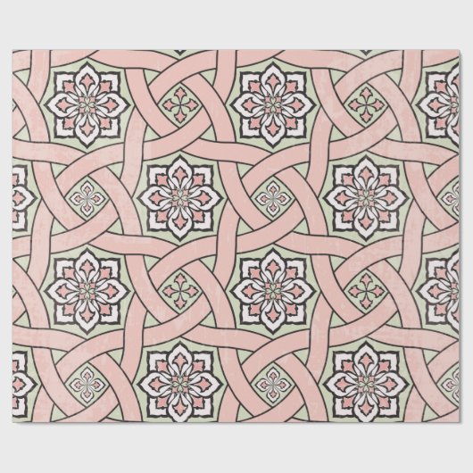 Oude tegel ornamentale achtergrond, naadloos deel cadeaupapier (Vlak)