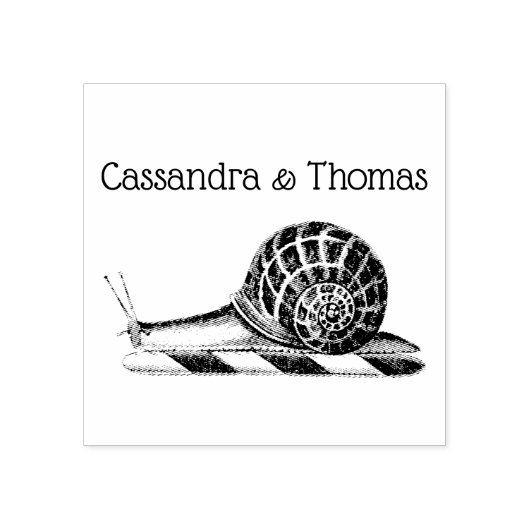 Oude Tekening Slak Naam Rubberstempel (Afrduk)