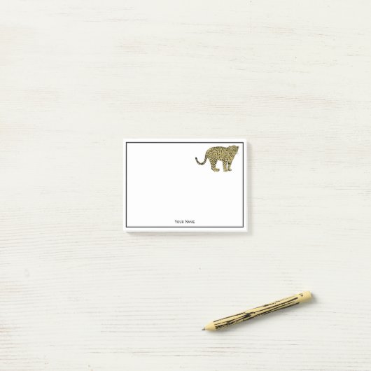 Oude tekening van een gevlekte luipaard jachtluipa post-it® notes (Op bureau)