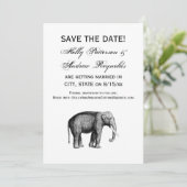 Oude tekening van een olifant kaart (Staand voorkant)