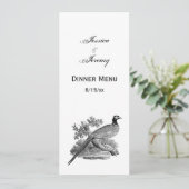 Oude tekening van fazant jachtvogel zwart-wit kaart (Staand voorkant)