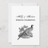 Oude tekening van fazant jachtvogel zwart-wit kaart (Voorkant)