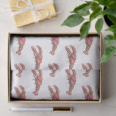 Oude tekening van Red Lobster #2 Tissuepapier (Geschenk)