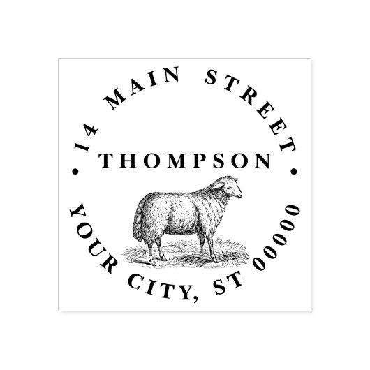 Oude tekening van schapen boerderij dieren C adres Rubberstempel (Afrduk)