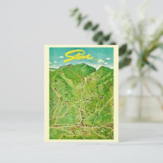 Oude tekening van Stowe Vermont ansichtkaart Briefkaart (Staand voorkant)